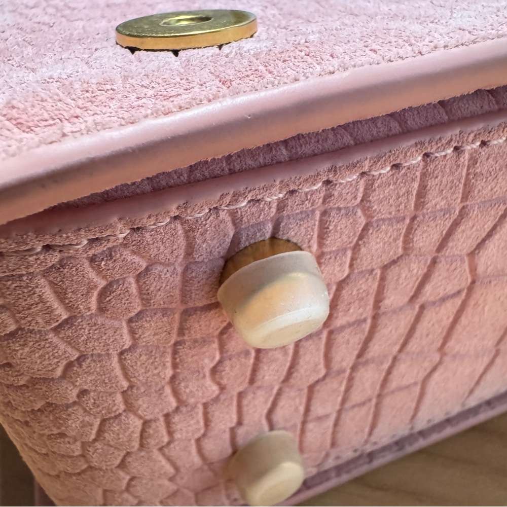 Brandon Blackwood Pink Croc-suede Bag - Picture 11 of 11
